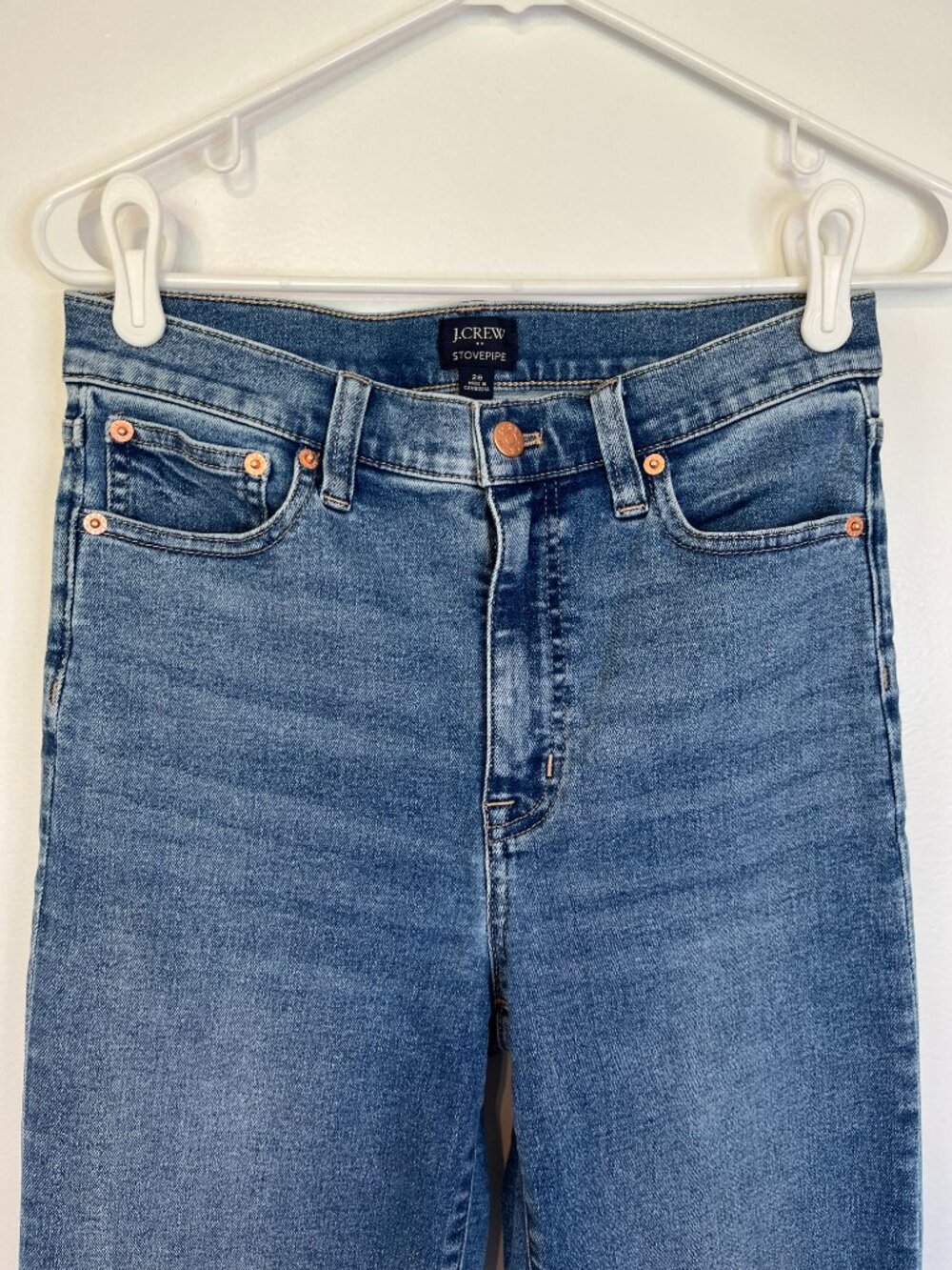 J Crew Stovepipe Medium Wash Denim Jeans - Picture 3 of 5